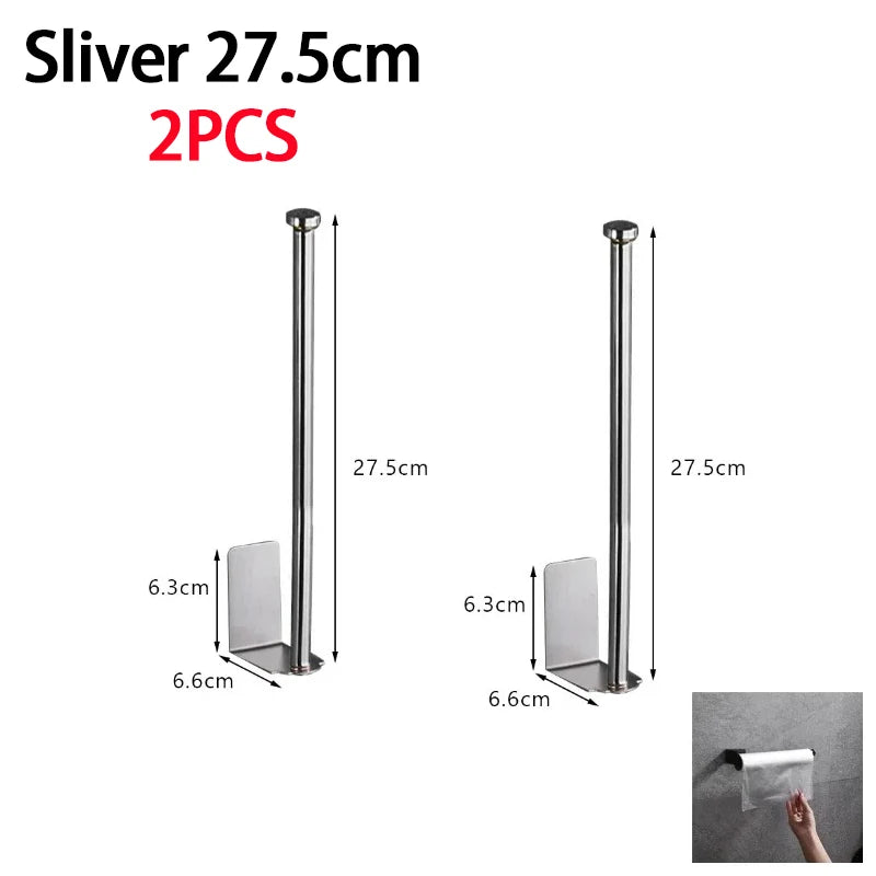 Under-Sink Paper Towel Holder - Stainless Steel Space-Saving Organizer