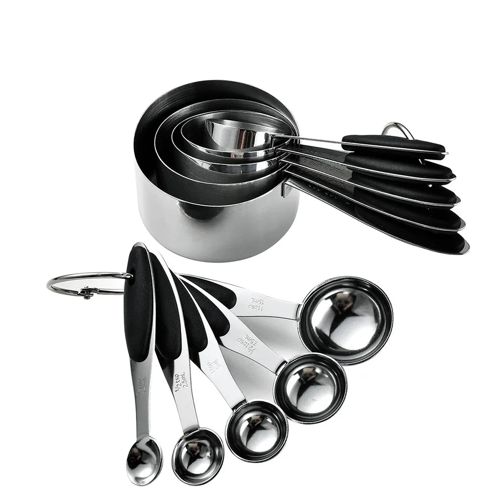 Stainless Steel Measuring Cups & Spoons Set - 10 Piece