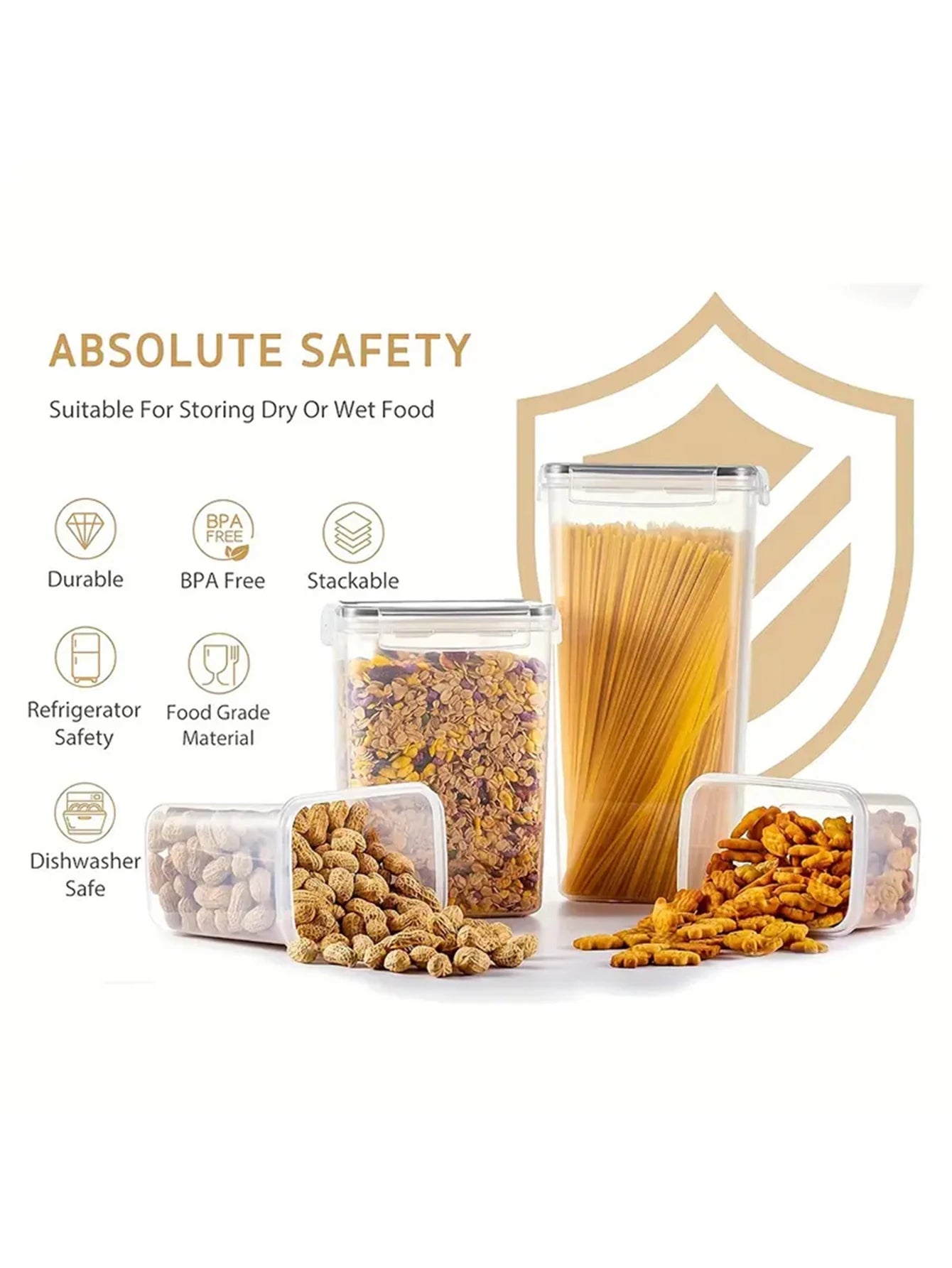 42-Piece Airtight Food Storage Container Set with Lids & Labels — Pantry Organizer for Flour, Sugar, Grains & More