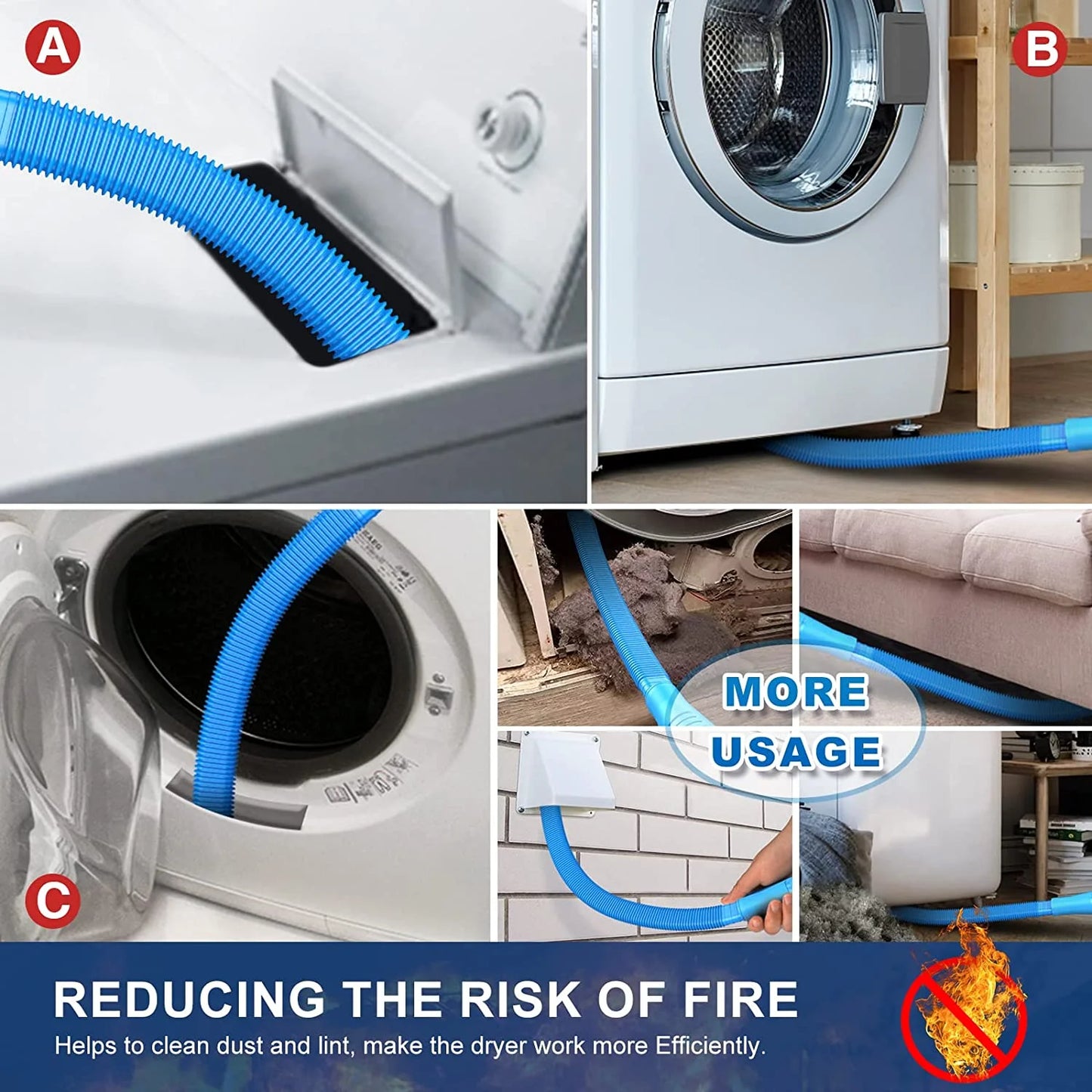 Dryer Vent Cleaning Kit - Prevent Fires & Improve Efficiency
