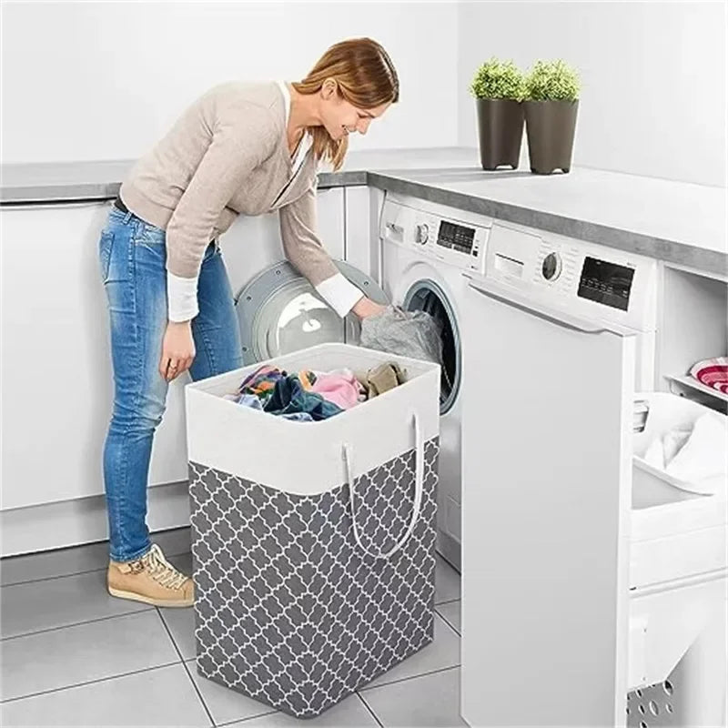 Large Waterproof Laundry Basket 75L - Foldable Storage for Clothes & Linens