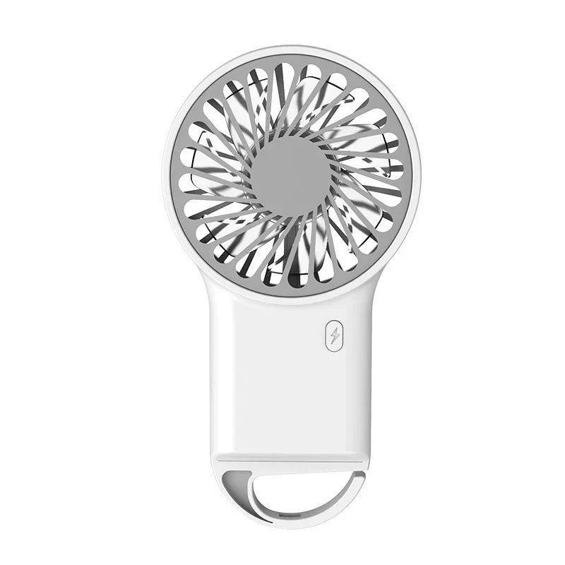 3-in-1 Foldable Mini Fan - Handheld, Desktop & Hook Mount with USB Charging