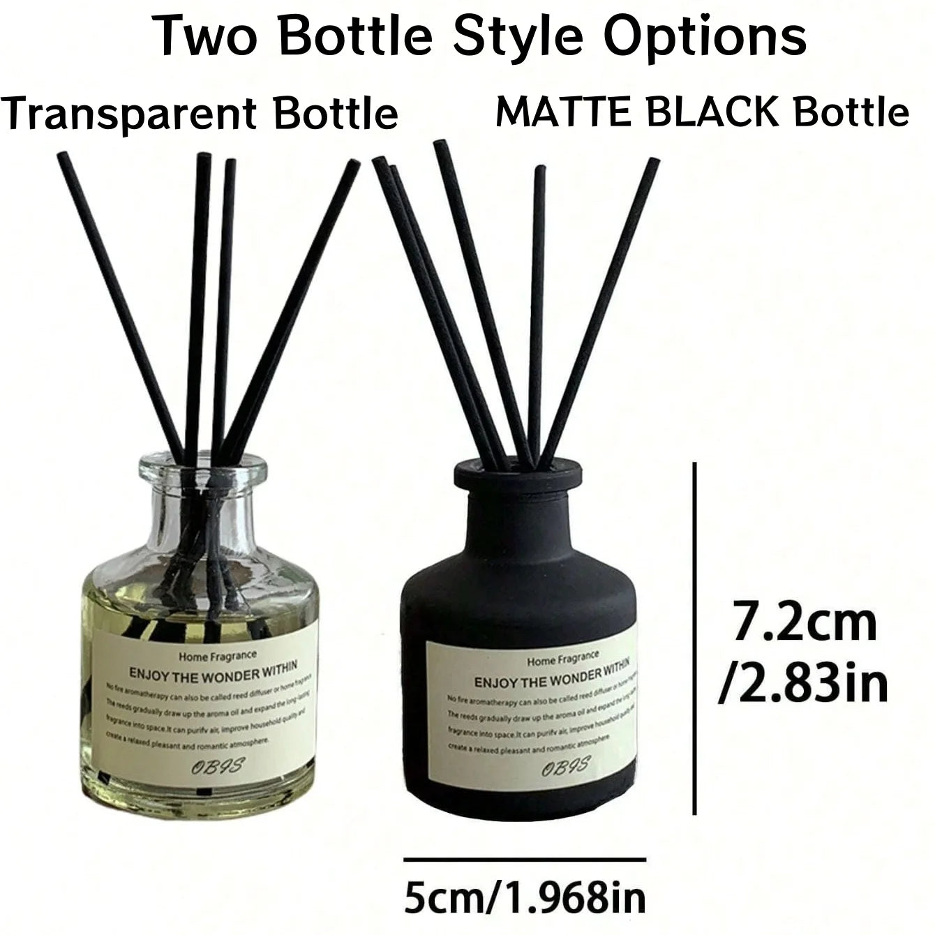 50ml Flameless Reed Diffuser - Freesia Jasmine Fragrance Oil for Home & Room Air Freshener