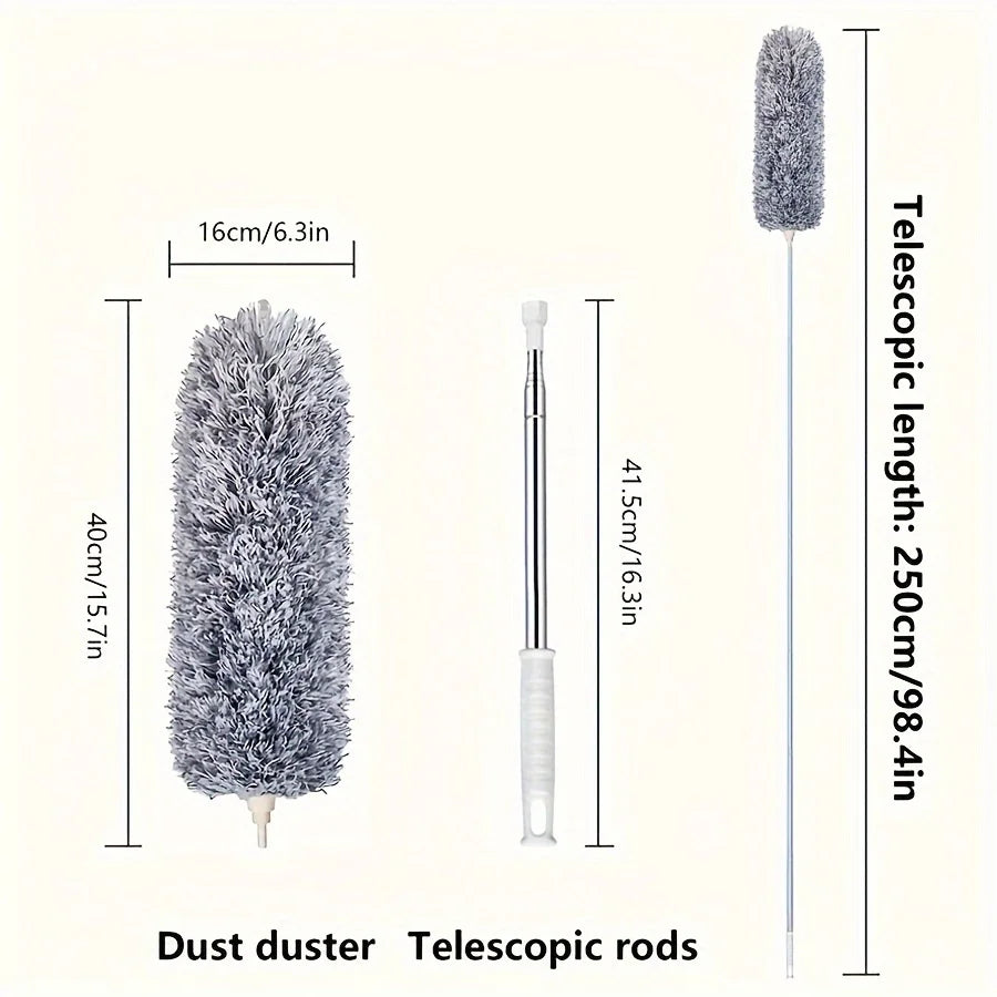 Multifunctional Retractable Duster - Bendable Head for High Ceilings, Furniture & Car Cleaning