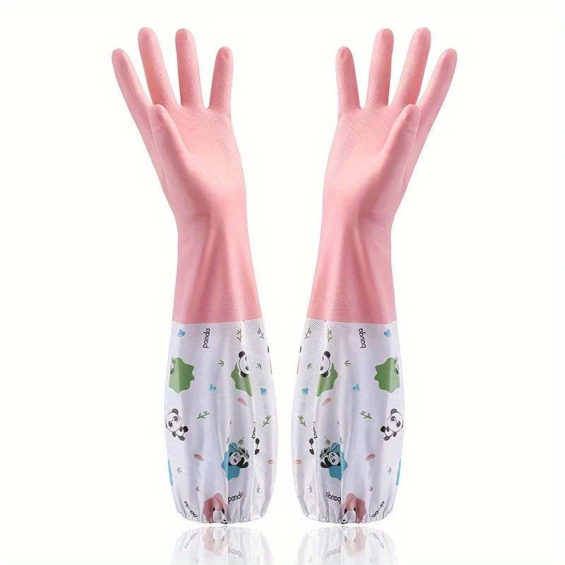 Waterproof Long Sleeve Dishwashing Gloves – Anti-Slip Cleaning & Household Work Gloves