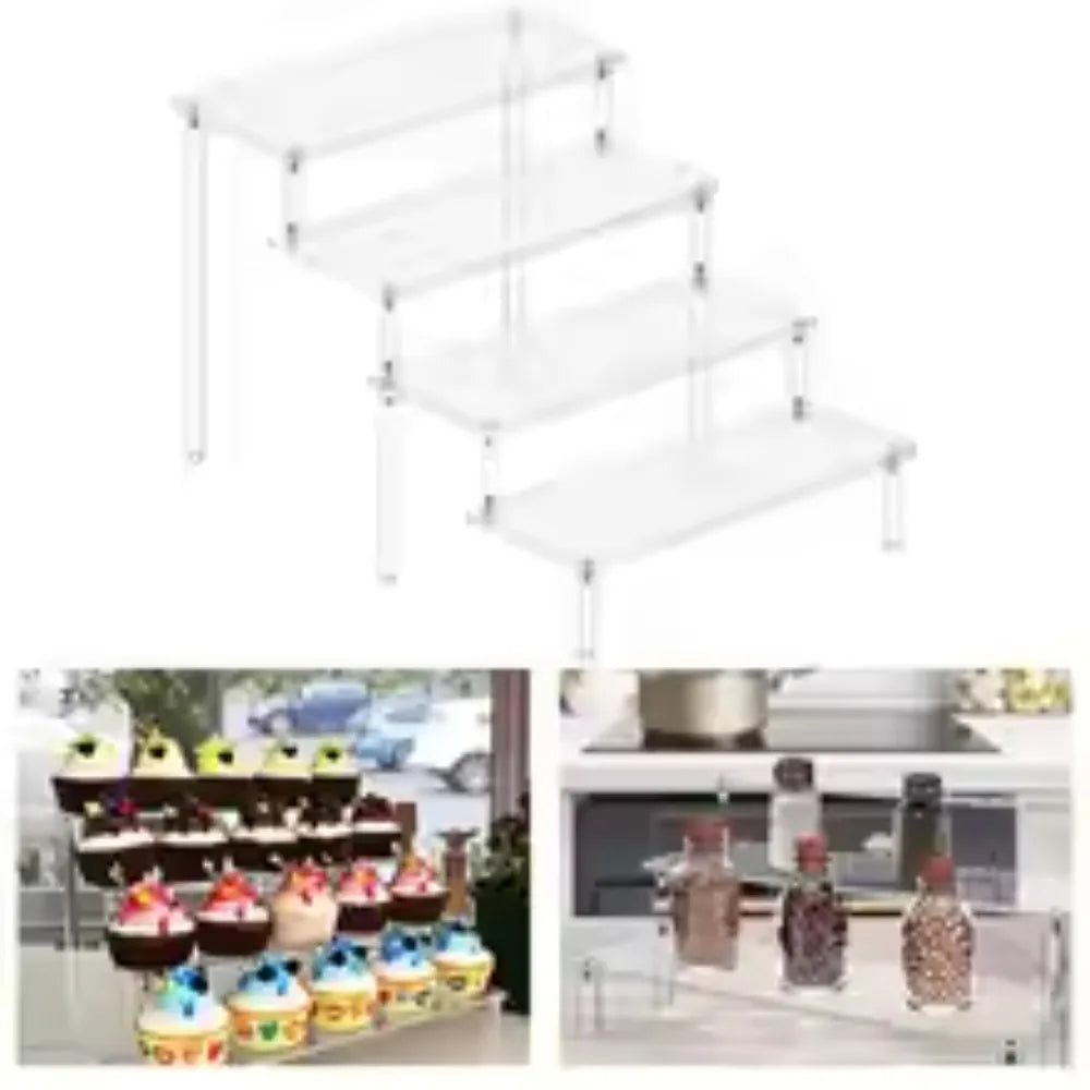 Acrylic Tiered Display Organizer – Clear Multi-Level Storage Stand