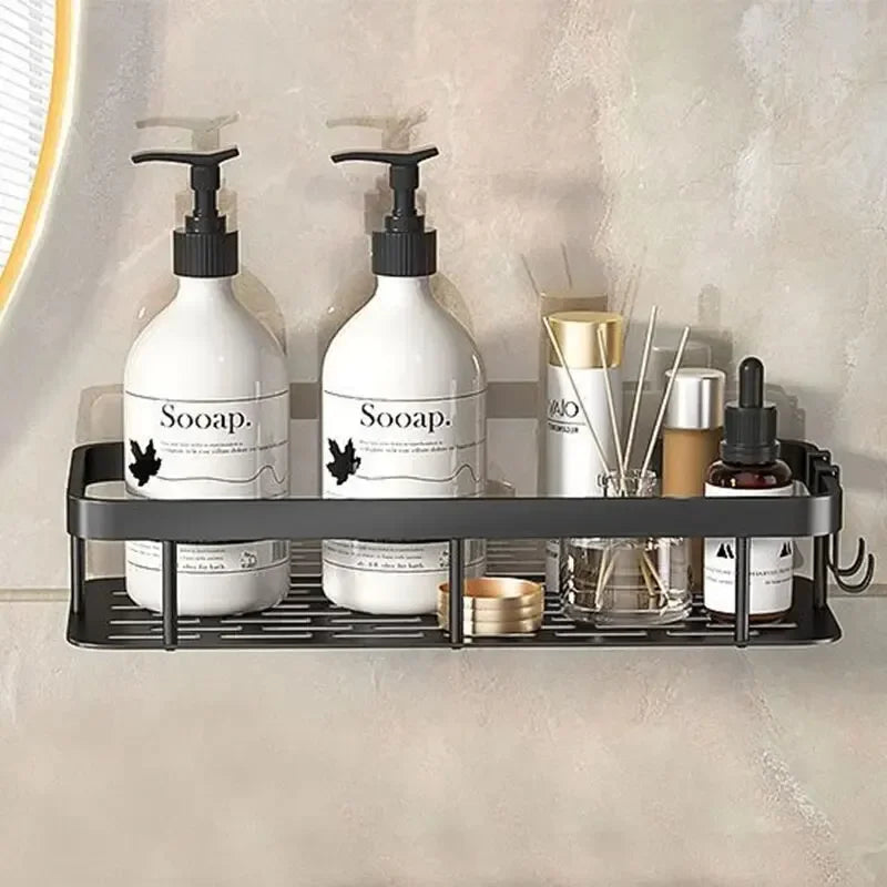 No-Drill Bathroom Corner Shelf - Wall Mount Storage Rack