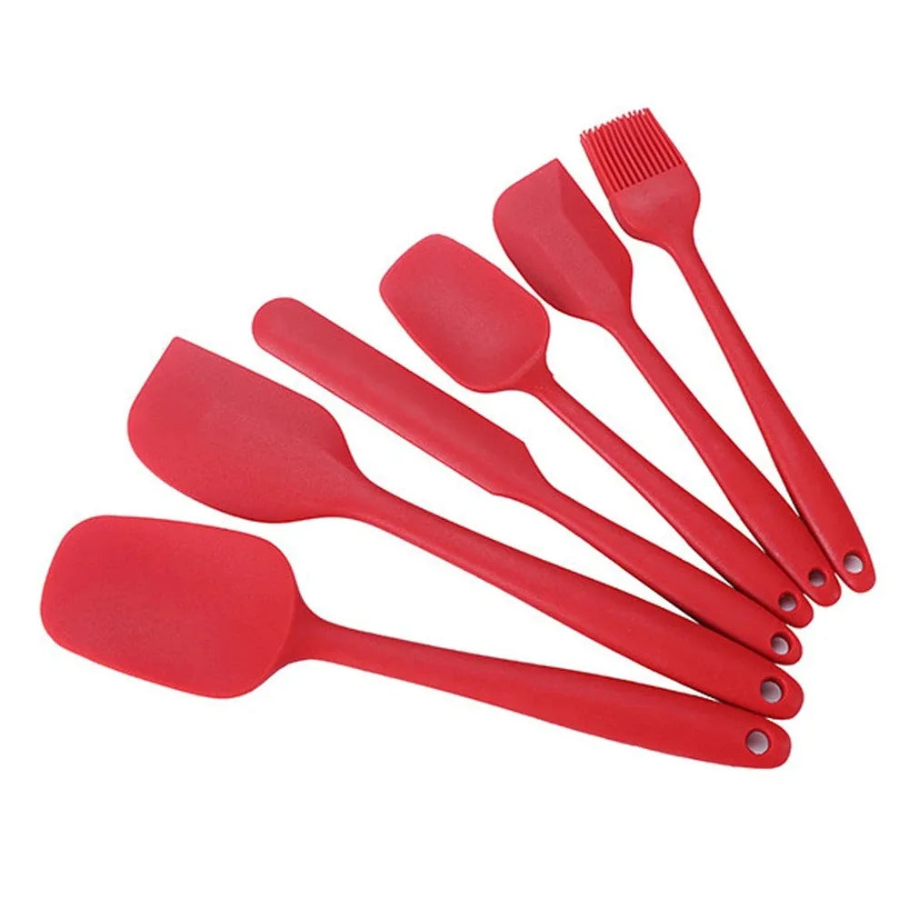 Silicone Spatula Set 6-Piece - Heat Resistant Non-Stick Kitchen Utensils for Cooking & Baking