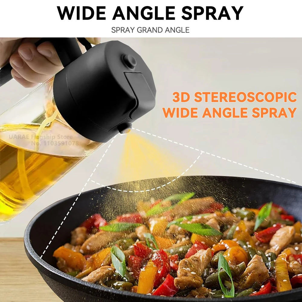 2-in-1 Oil Spray Bottle 500ml - Healthy Cooking Made Easy