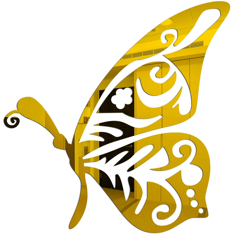 3D Mirror Wall Stickers - Removable Acrylic Letter Decals for Home Décor