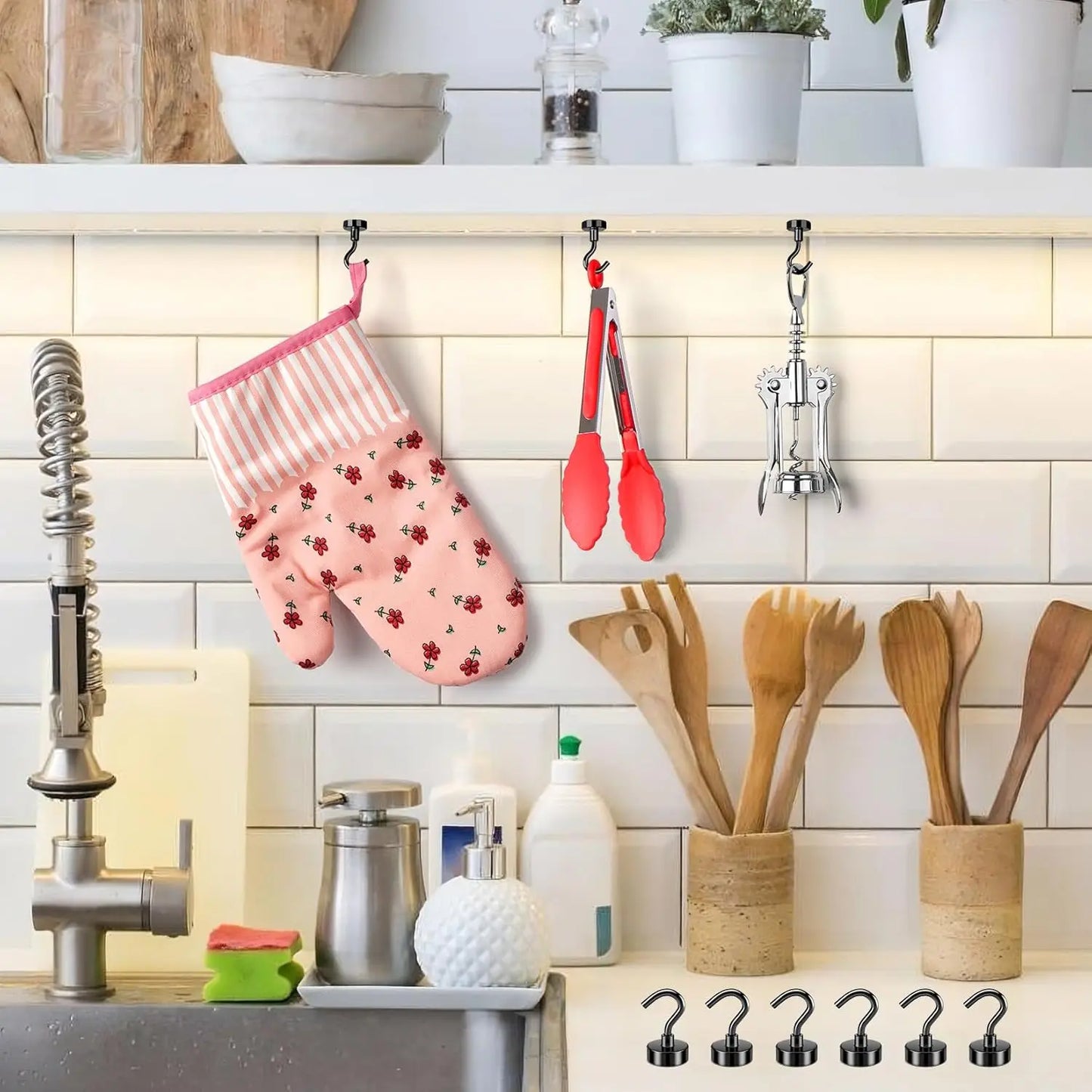 Heavy Duty Magnetic Hooks - No-Drill Wall Organization for Home & Office