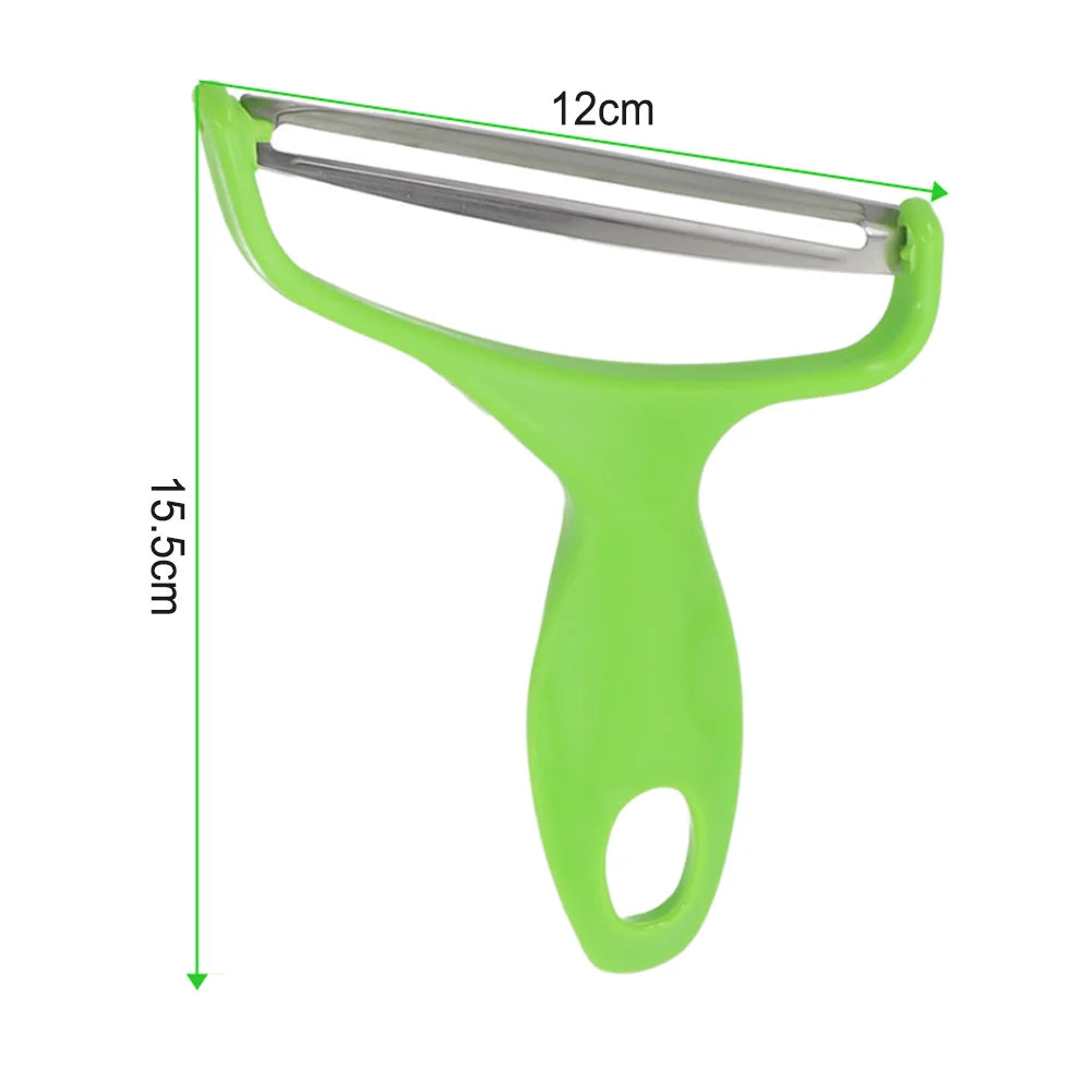 Stainless Steel Vegetable Peeler - Wide Mouth Multi-Purpose Grater & Slicer for Kitchen