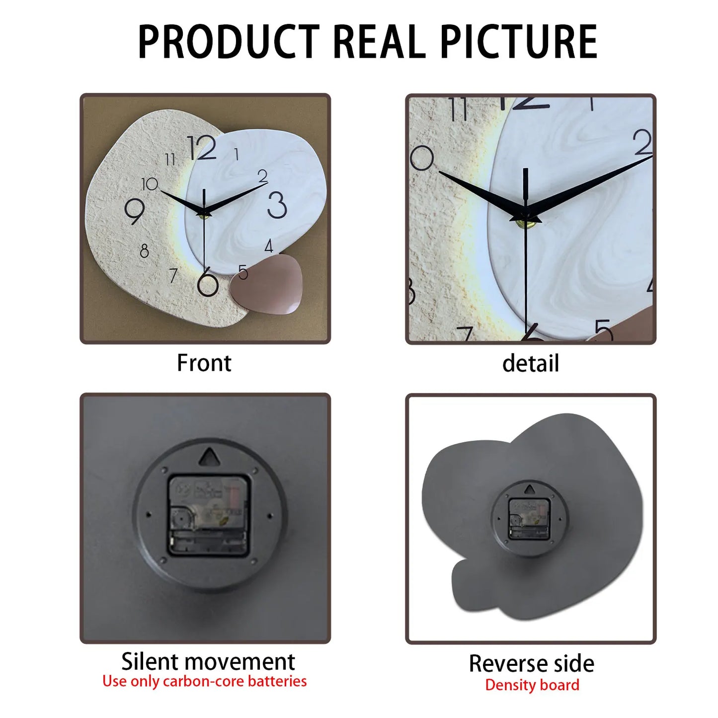 Modern Silent Wall Clock - Geometric Design for Living Room & Bedroom