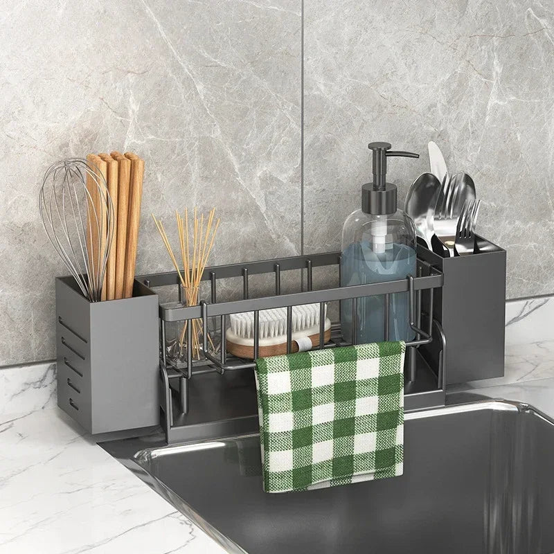 Self-Draining Sink Organizer - Keep Sponges & Soap Dry and Organized