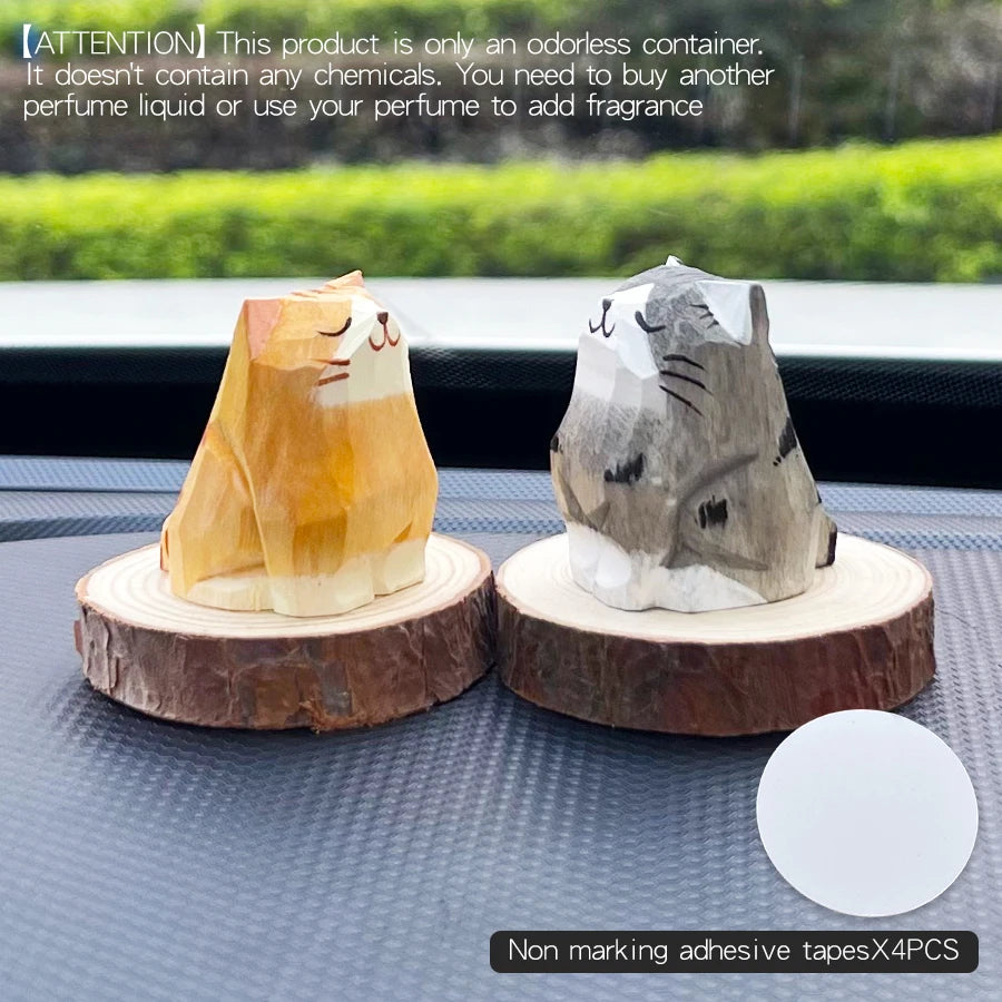 DIY Wooden Aroma Diffuser - Cute Cat & Dog Car Ornaments for Dashboard & Home Decor