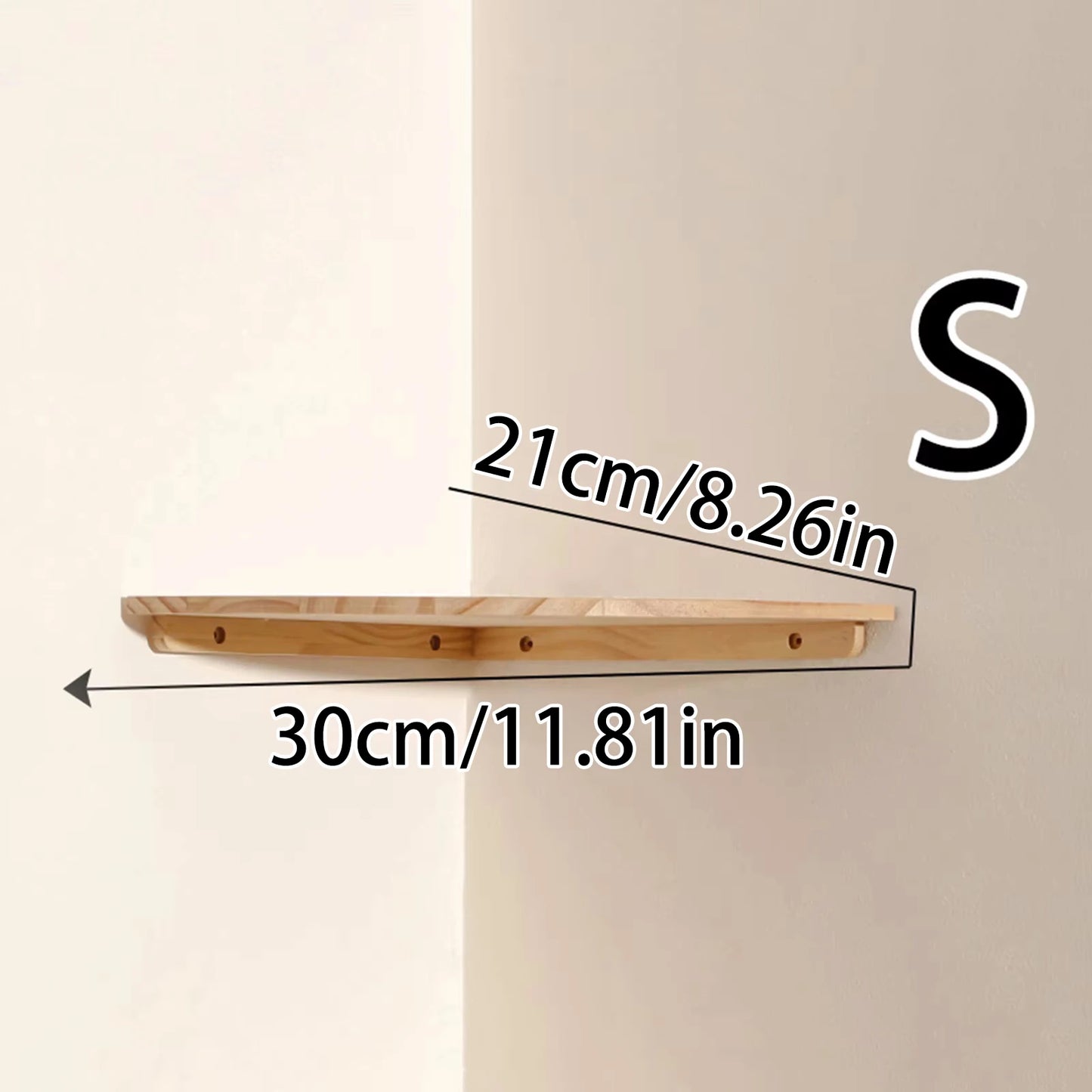 3-Tier Wooden Corner Floating Shelf