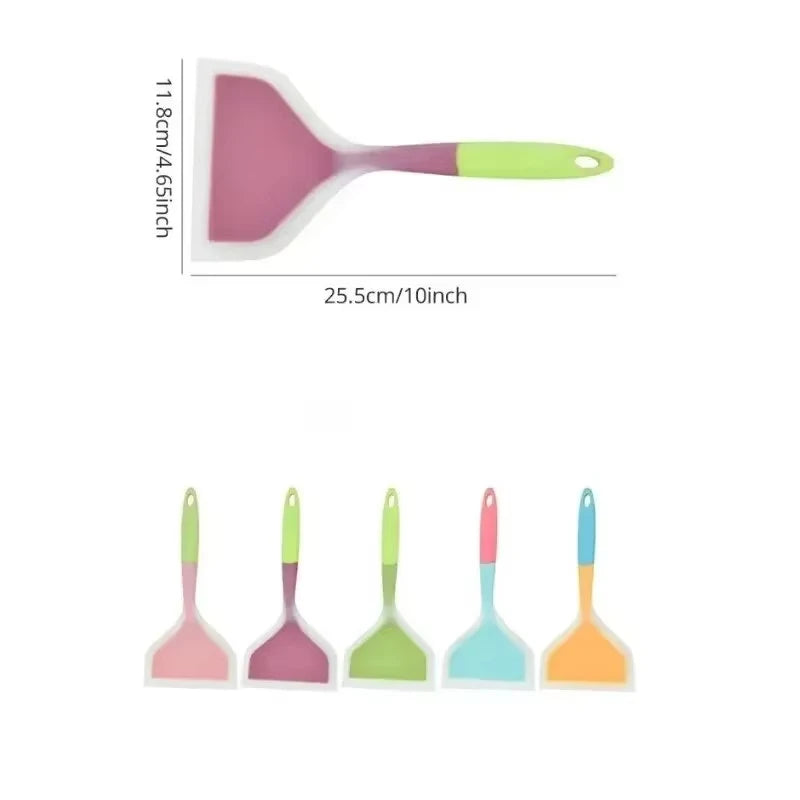 Silicone Pancake Spatula - Heat-Resistant Wide Turner for Eggs, Beef & Pizza