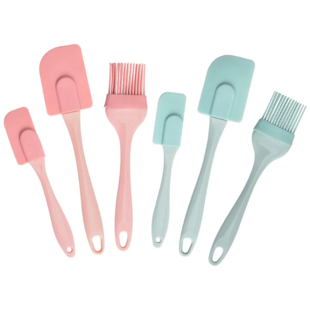 3-Piece Silicone Baking Spatula Set - Non-Stick Cream Scraper & Oil Brush with PP Handle