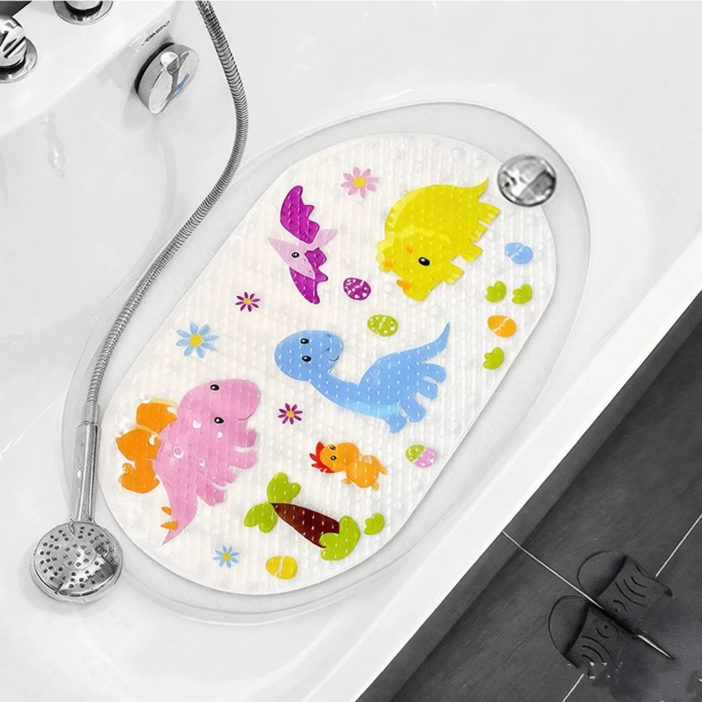 Non-Slip Shower Mat with Suction Cups - Cute Cartoon Bath Mat