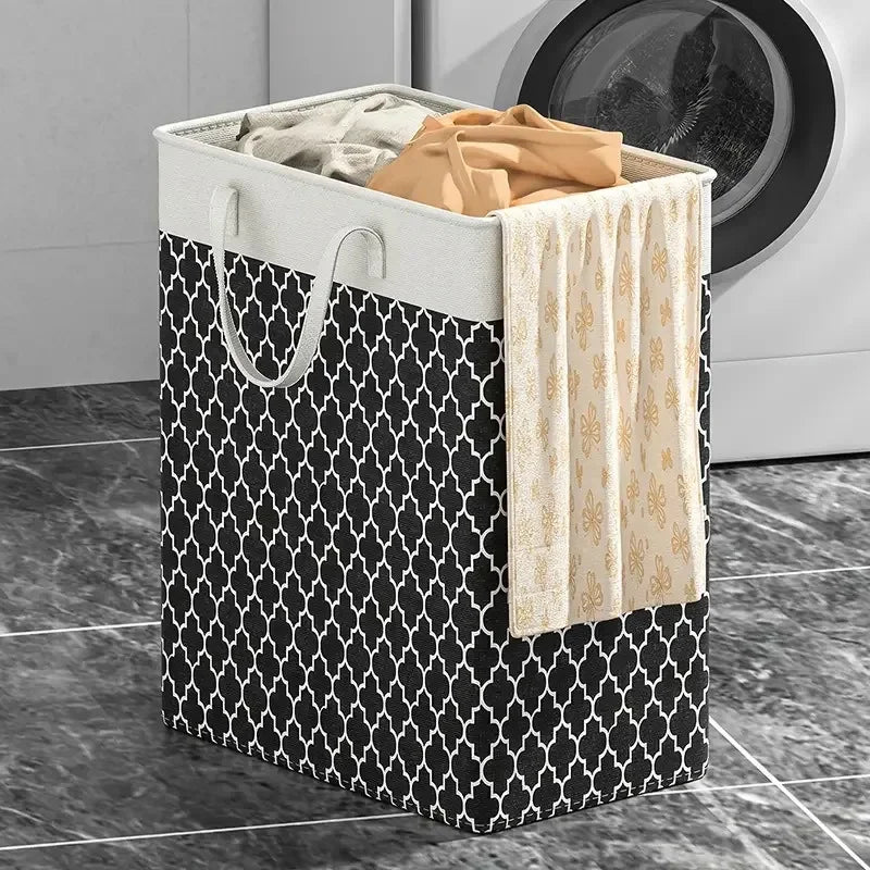 Large Waterproof Laundry Basket 75L - Foldable Storage for Clothes & Linens