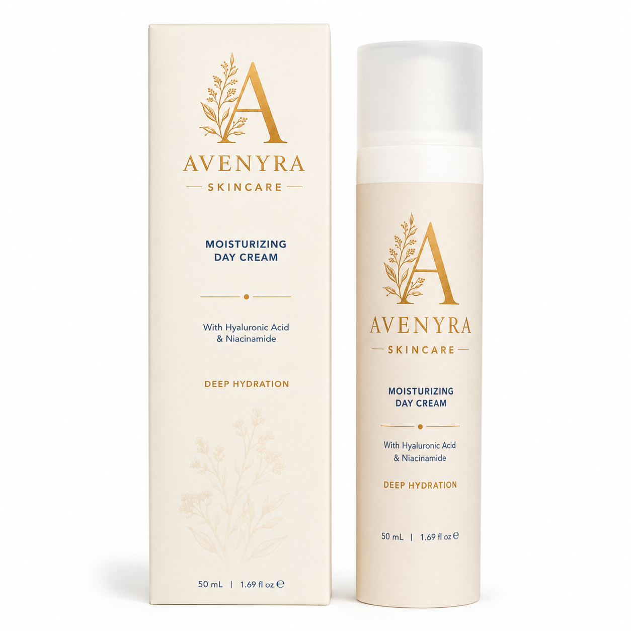 AVENYRA Moisturizing Day Cream with Hyaluronic Acid & Niacinamide, 50 mL