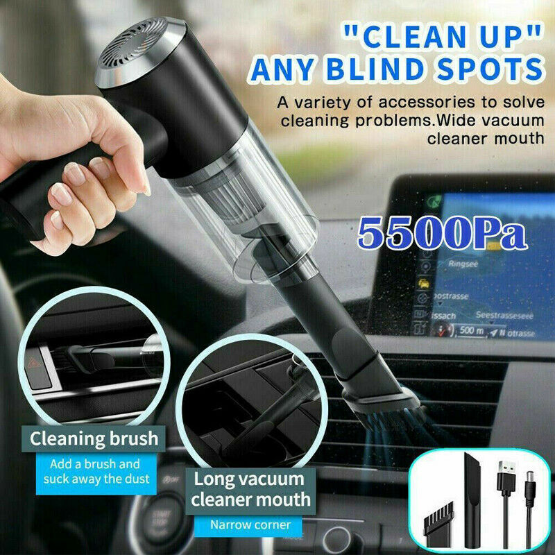 Portable Cordless Car Vacuum Cleaner – High Power Handheld Rechargeable Mini Vacuum for Car, Home & Small Spaces