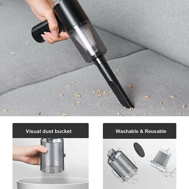 Portable Cordless Car Vacuum Cleaner – High Power Handheld Rechargeable Mini Vacuum for Car, Home & Small Spaces