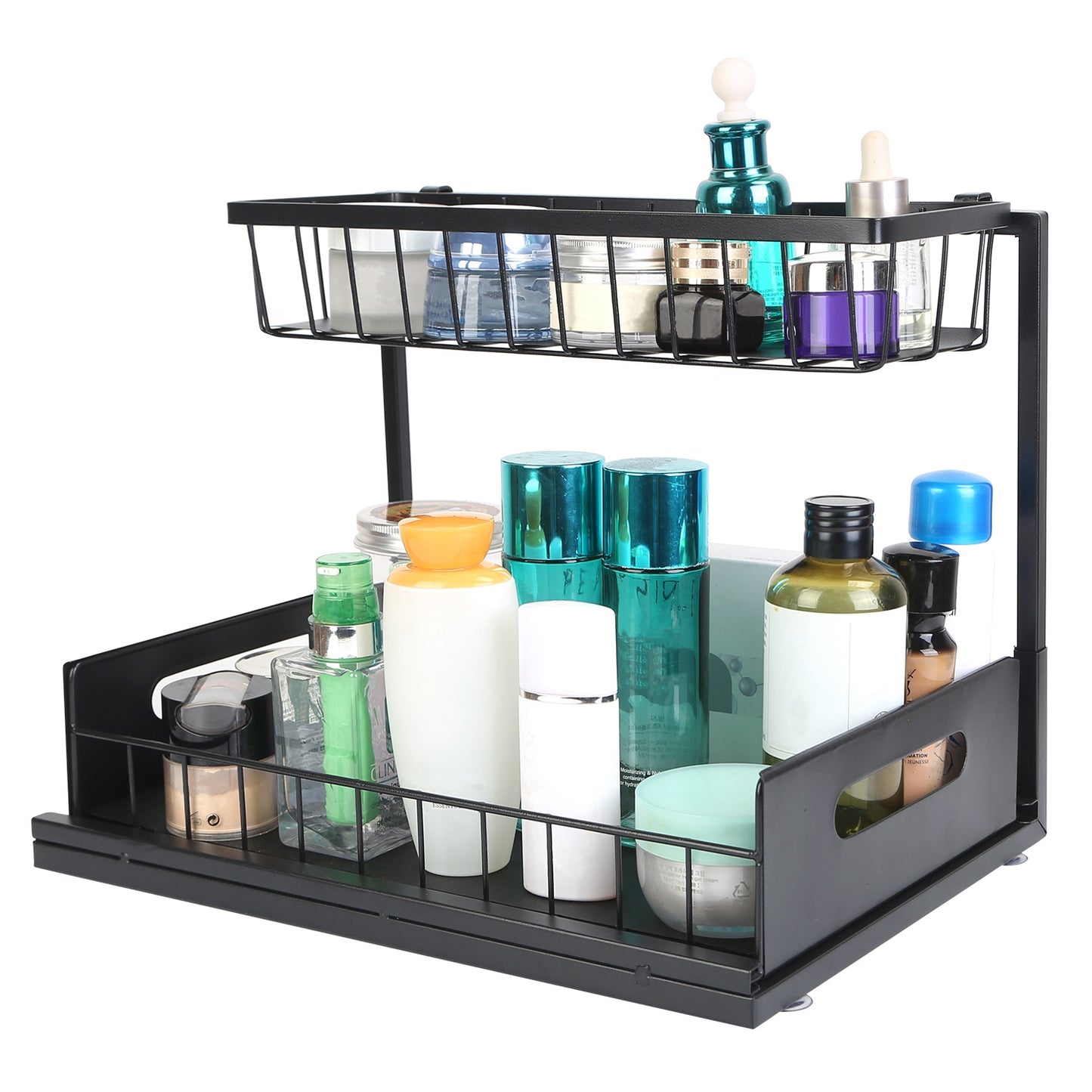 2 Tier Under Sink Organizer Pull Out Drawer Kitchen Cabinet Storage Rack Shelf