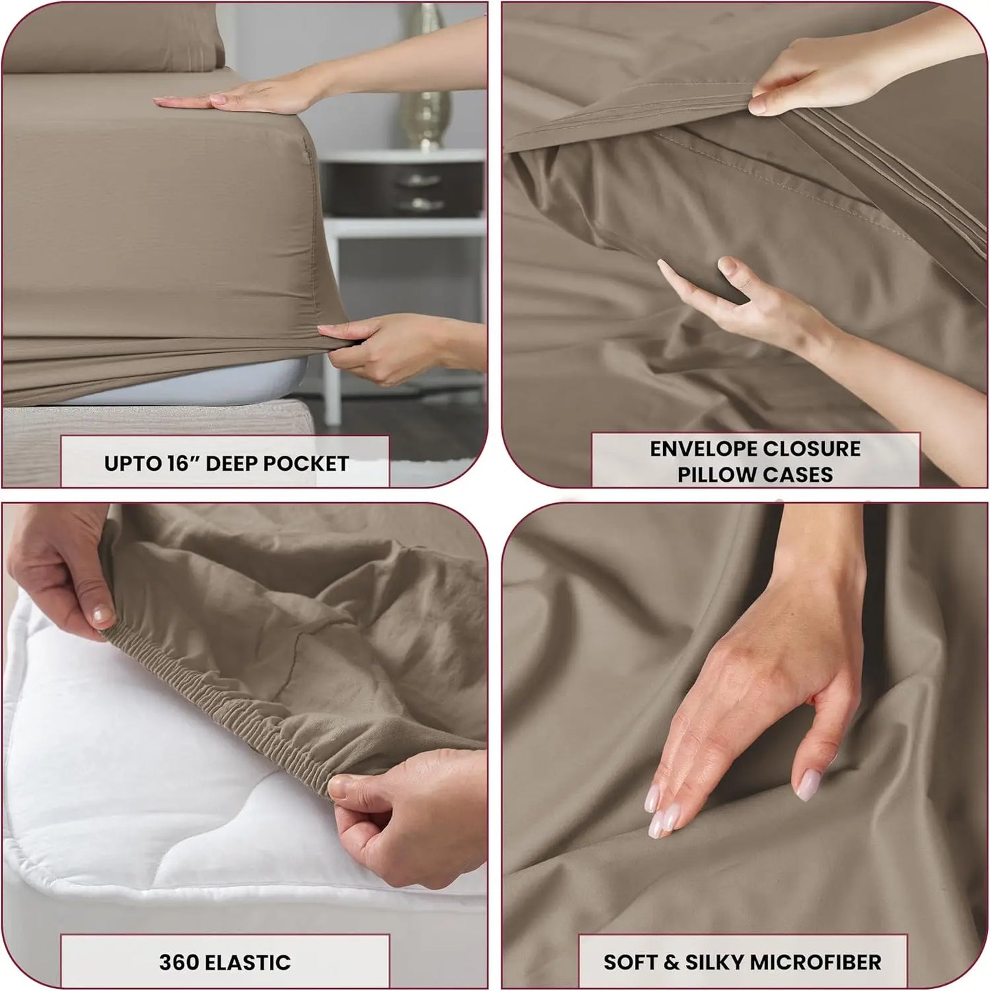Luxury 6-Piece Microfiber Sheet Set – Deep Pocket Bedding Set