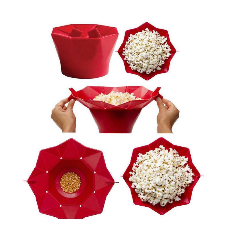 Collapsible Silicone Microwave Popcorn Maker