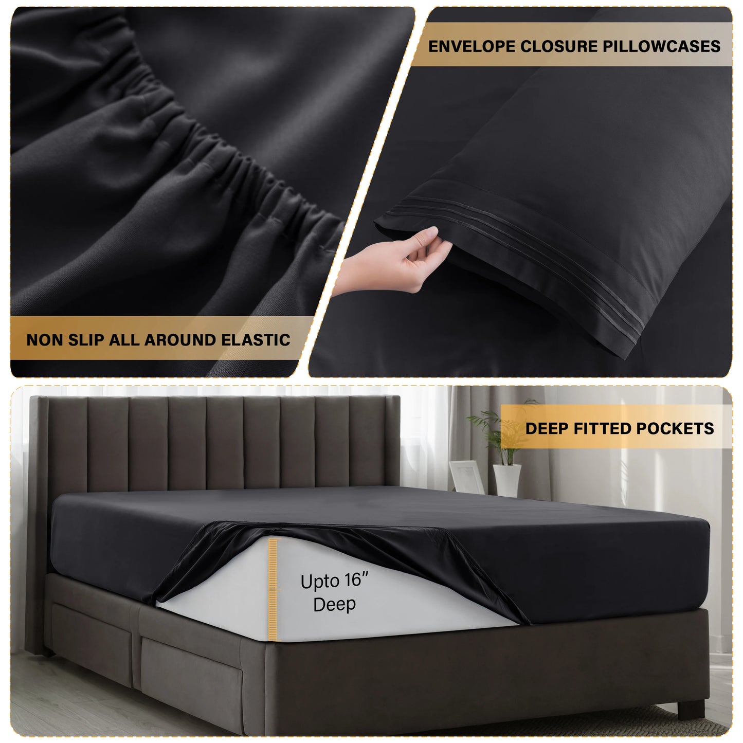 Luxury 6-Piece Microfiber Sheet Set – Deep Pocket Bedding Set