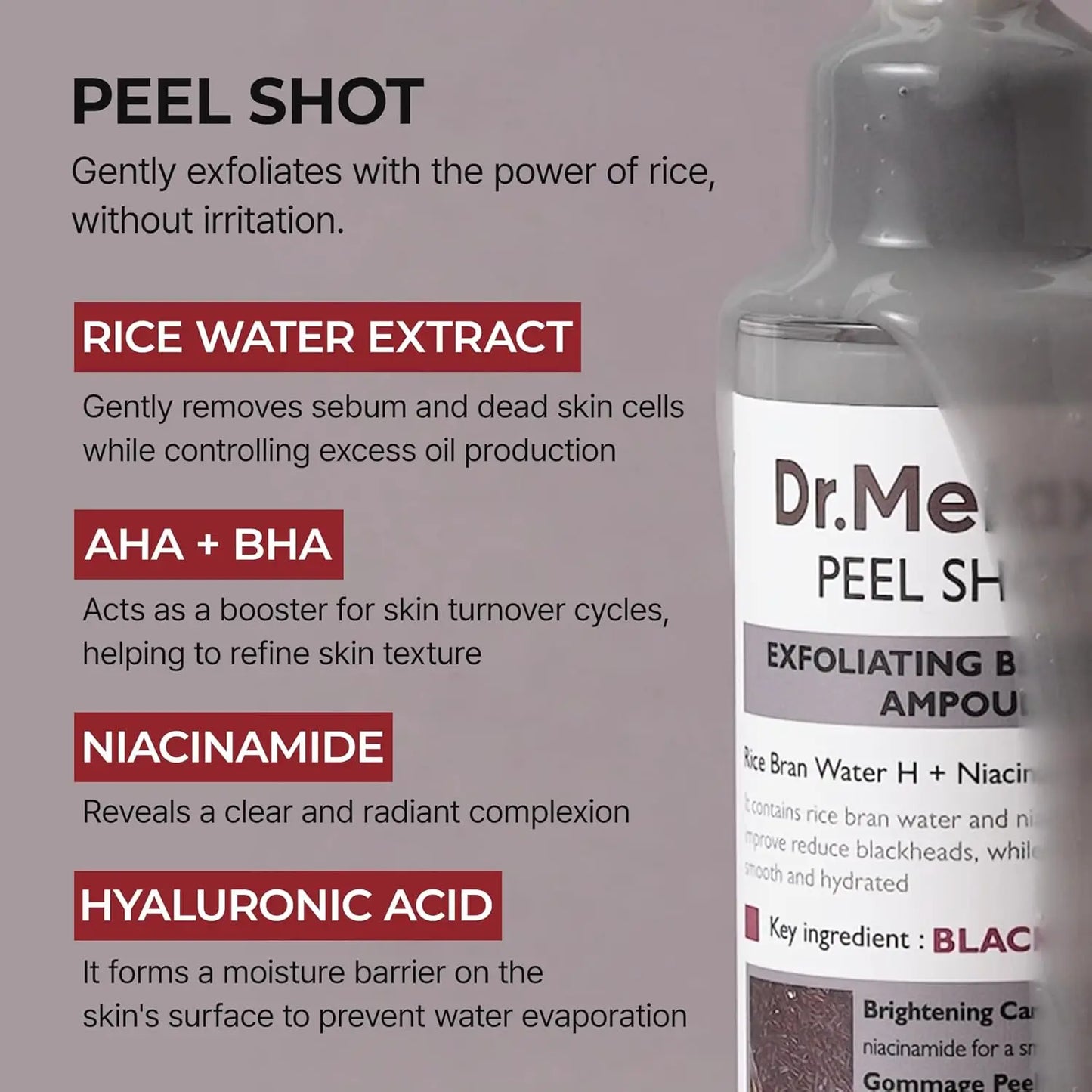 Rice Peeling Ampoule Peel Shot Glow - Gentle Exfoliating Treatment (2-Pack, 80ml Each)