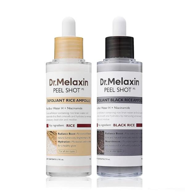 Rice Peeling Ampoule Peel Shot Glow - Gentle Exfoliating Treatment (2-Pack, 80ml Each)