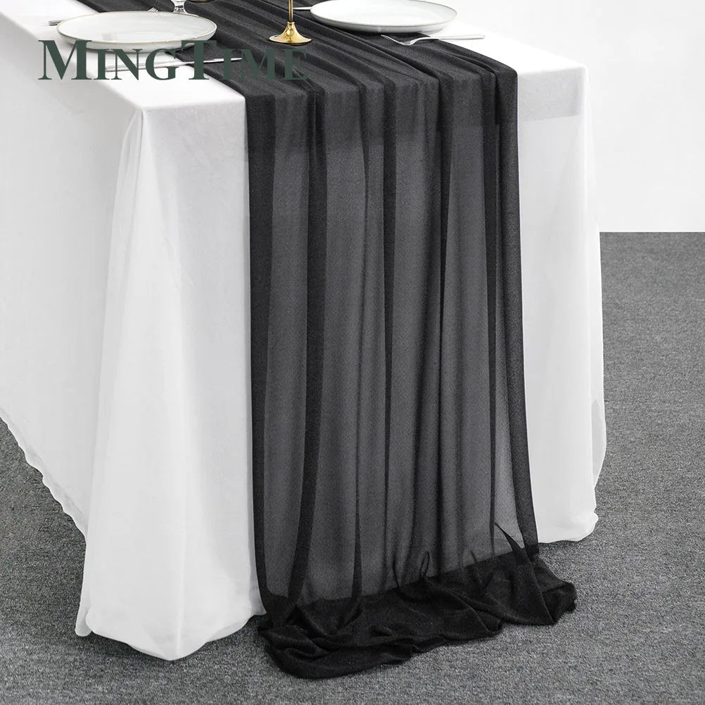 Elegant Chiffon Table Runner for Weddings, Parties & Home Decor