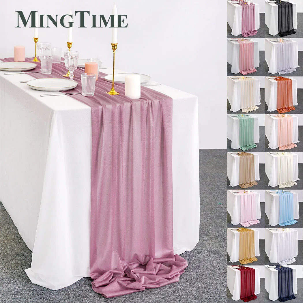 Elegant Chiffon Table Runner for Weddings, Parties & Home Decor