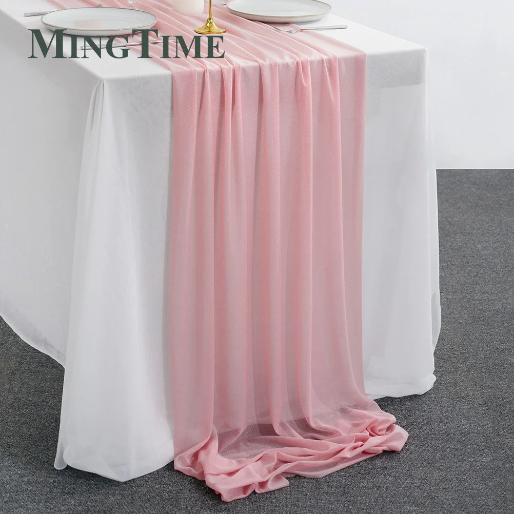 Elegant Chiffon Table Runner for Weddings, Parties & Home Decor