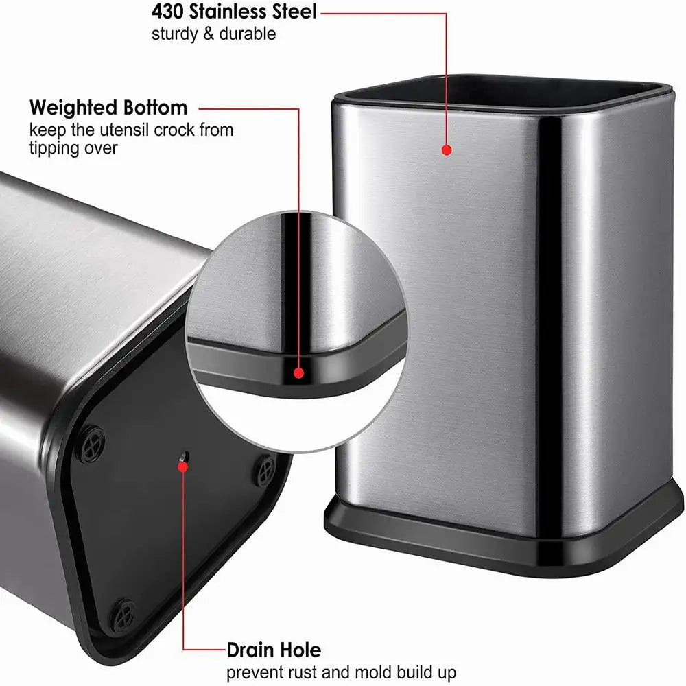 Kitchen Utensil Holder - Countertop Organizer (4in, 6in, 8in)