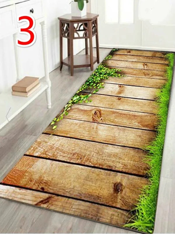 Home Printed Wood-Style Accent Rug
