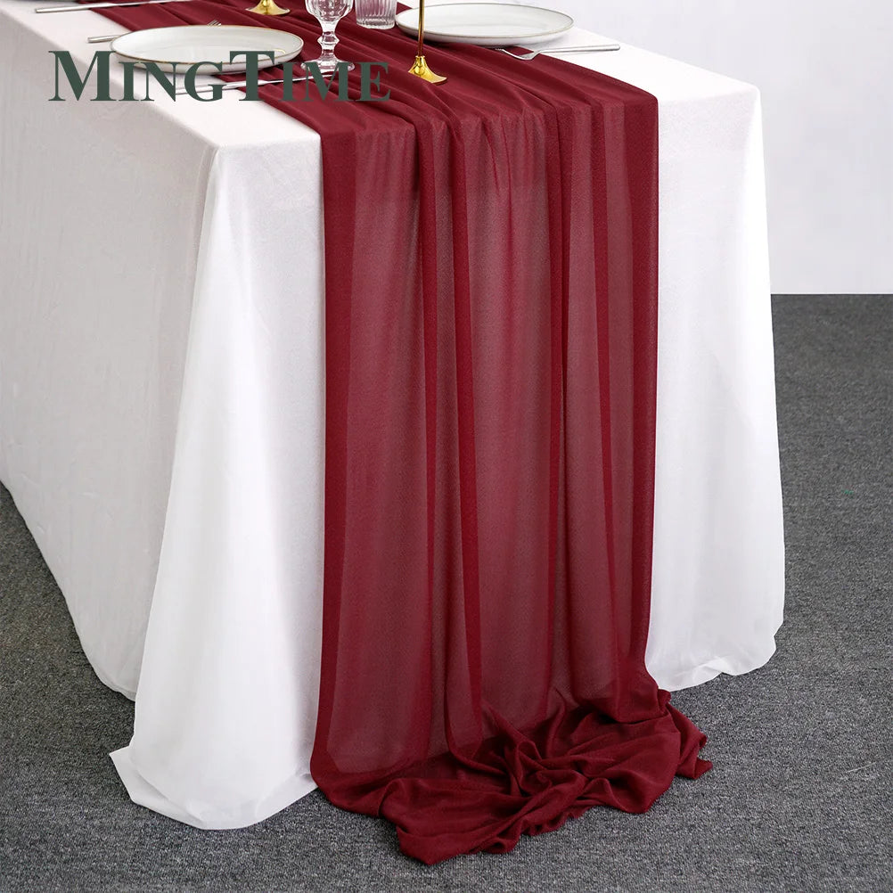 Elegant Chiffon Table Runner for Weddings, Parties & Home Decor