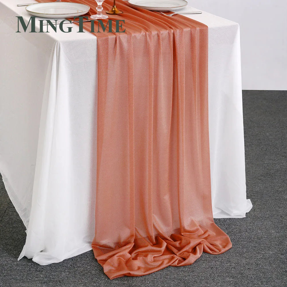 Elegant Chiffon Table Runner for Weddings, Parties & Home Decor