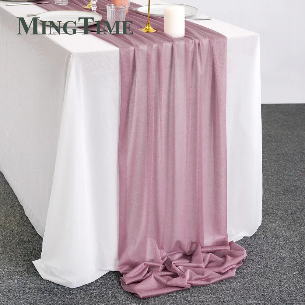 Elegant Chiffon Table Runner for Weddings, Parties & Home Decor