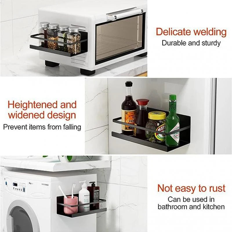 Magnetic Spice Rack Organizer - Space-Saving Fridge Storage Shelf for Kitchen