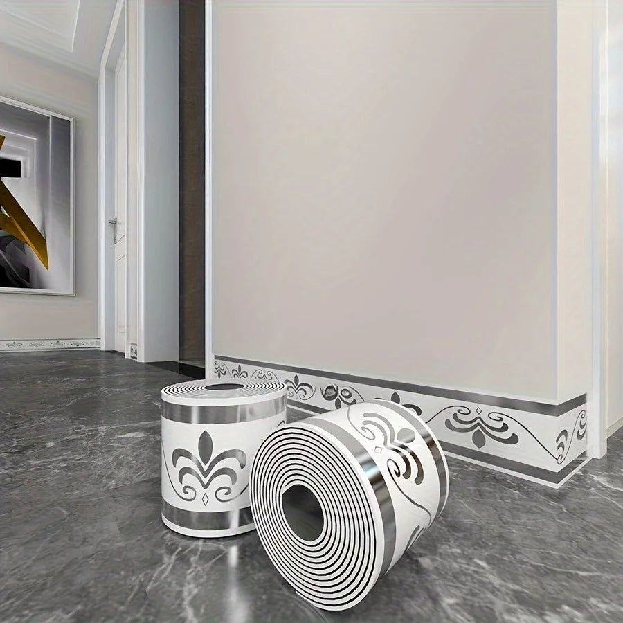 Self-Adhesive Skirting Board Stickers - Waterproof Wall Border Trim (10-Pack)