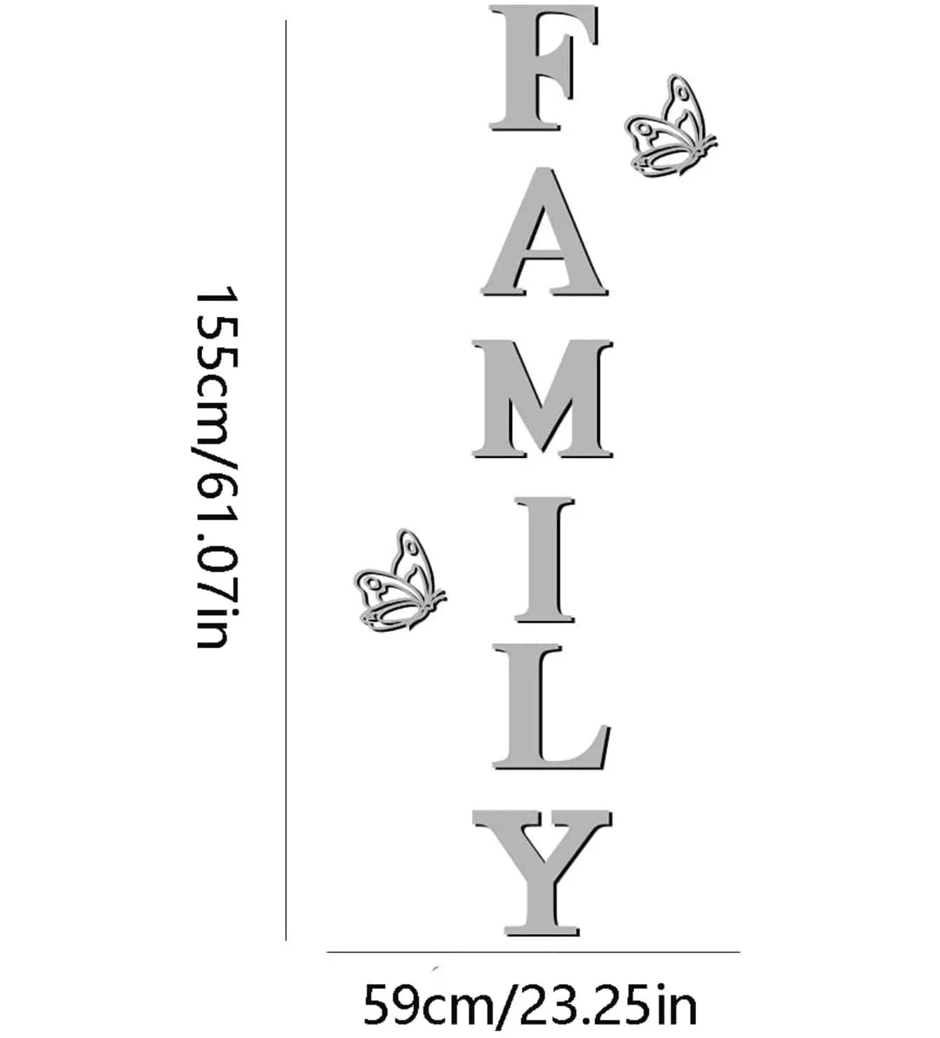 3D Mirror Wall Stickers - Removable Acrylic Letter Decals for Home Décor