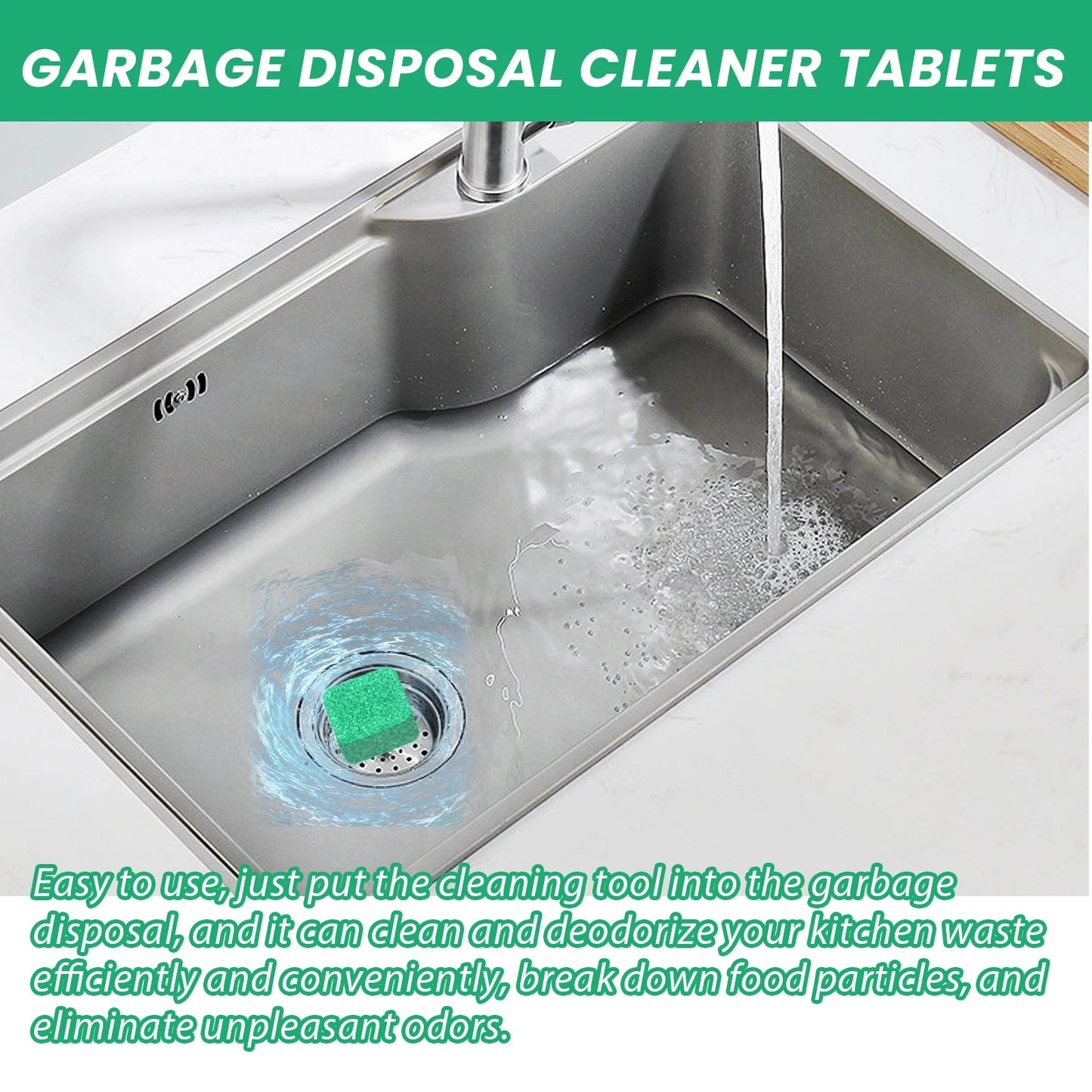 Garbage Disposal Cleaner Tablets - Foaming Drain Deodorizer 12-Pack
