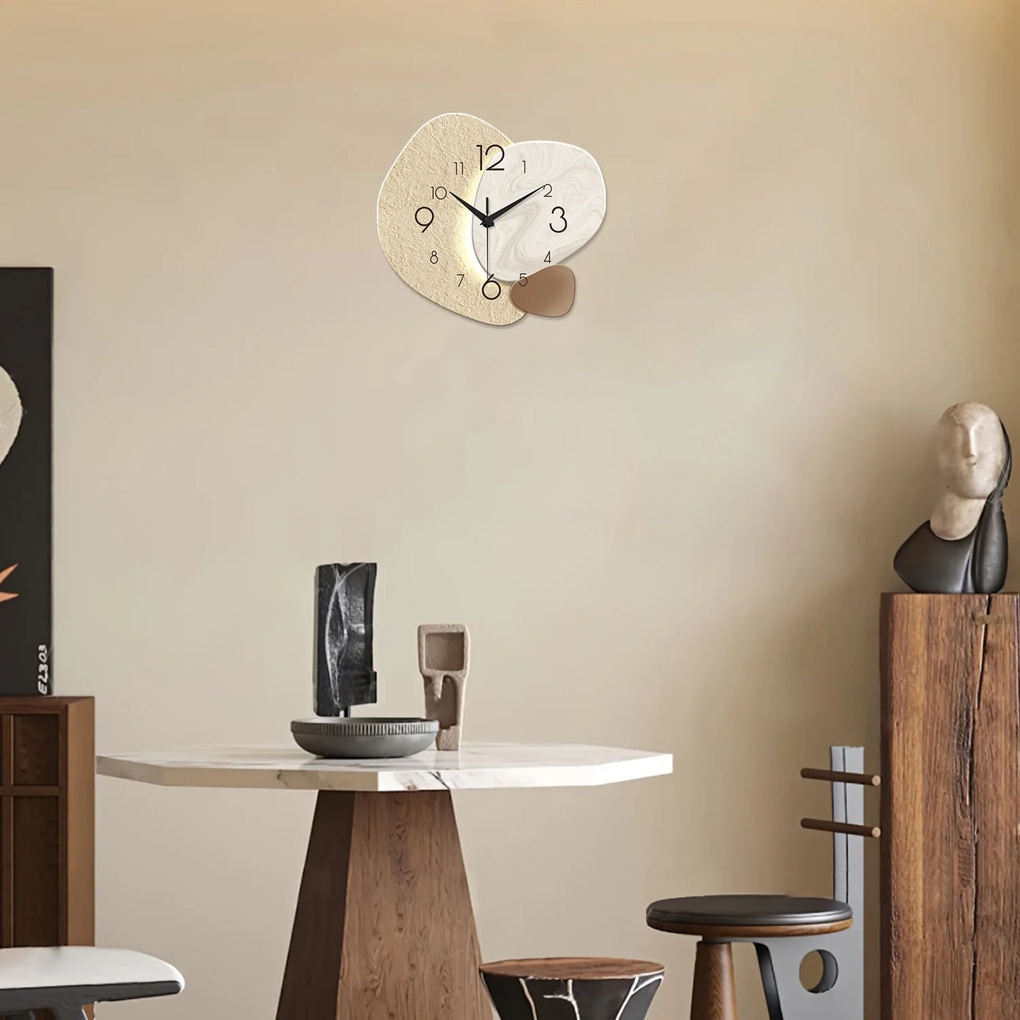 Modern Silent Wall Clock - Geometric Design for Living Room & Bedroom