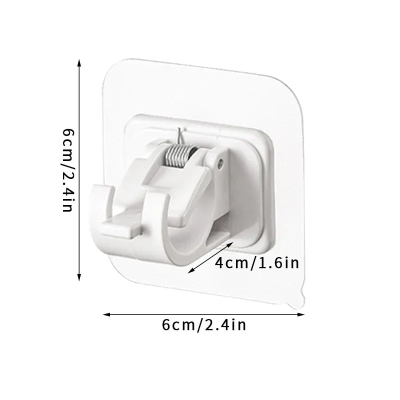 Adjustable Curtain Rod Clips - Self-Adhesive Nail-Free Wall Brackets