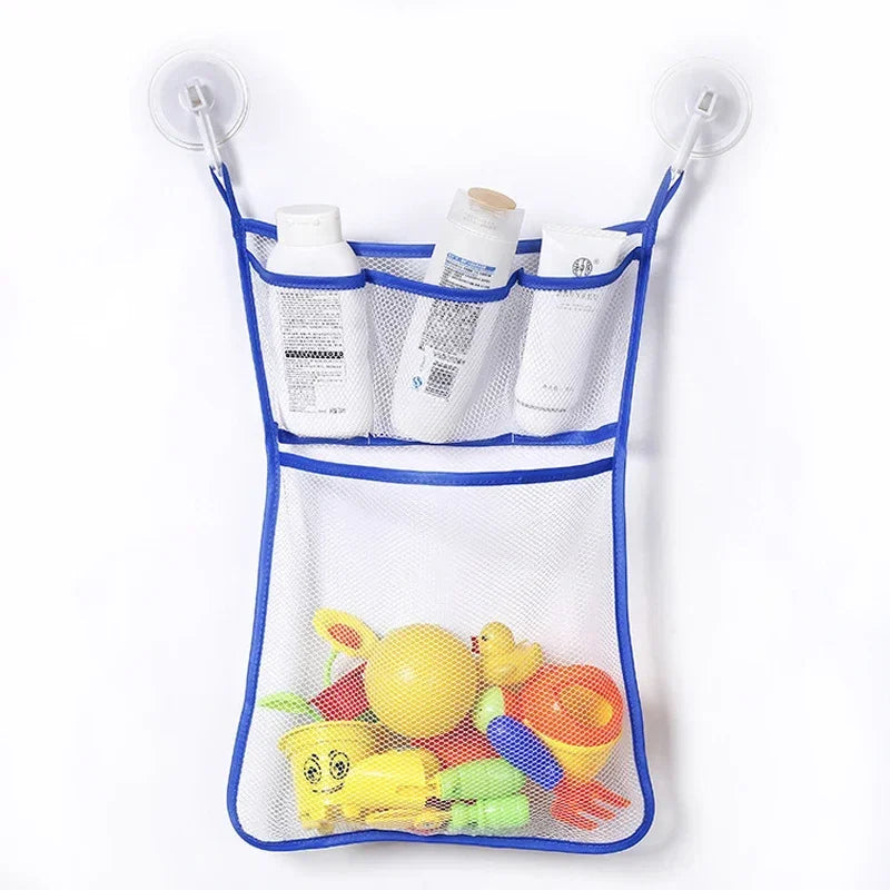 Kids Bath Toy Storage Bag — Waterproof Mesh Hanging Organizer with Cute Animal Prints