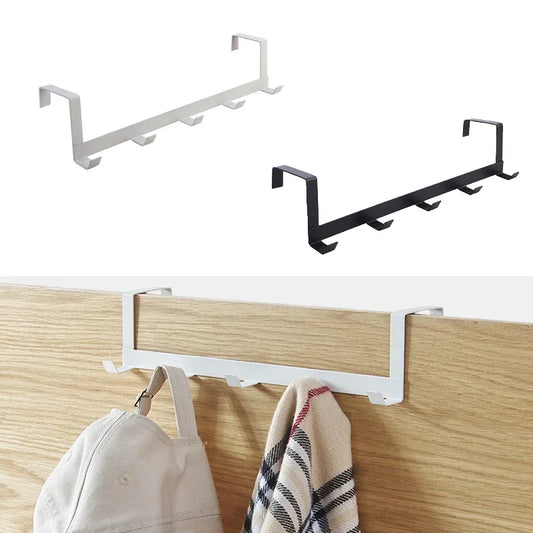 Over-The-Door Hooks - 5-Hook Storage Rack for Clothes, Coats, Hats & Towels