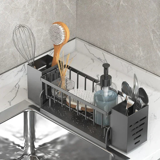 Self-Draining Sink Organizer - Keep Sponges & Soap Dry and Organized